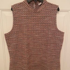 LOFT Large pink Tweed shell Top